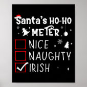 Poster Nice Naughty Irish Christmas List Santa Claus Iris (Devant)
