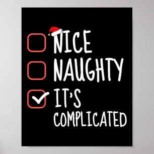Poster Nice Naughty It's Complicated Christmas List Santa