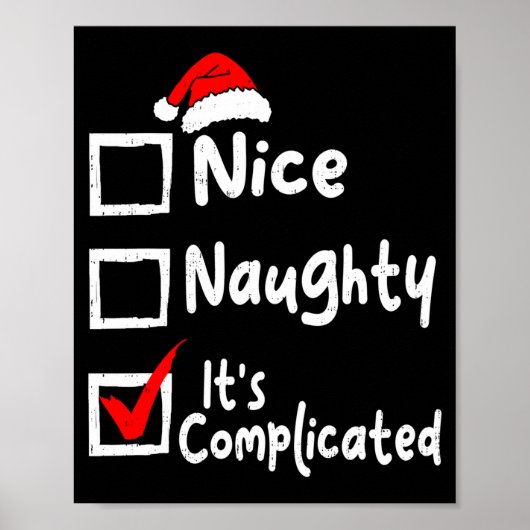 Poster Nice Naughty It's Complicated Funny Christmas List (Devant)