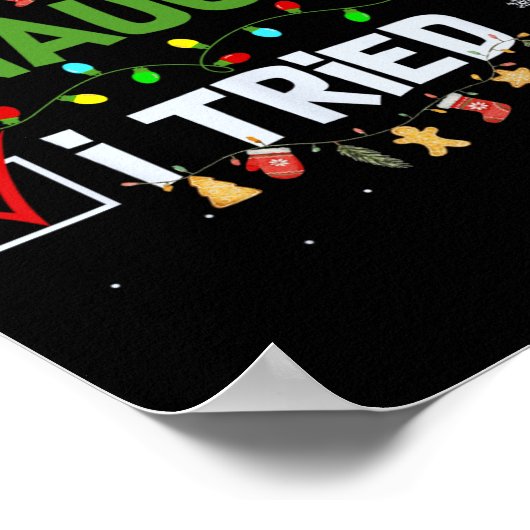 Poster Nice Naughty J'Ai Essayé Funny Noël Pjs Famille Ma (Coin)