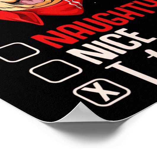 Poster Nice Naughty J'Ai Essayé Golden Retriever Noël Pa (Coin)