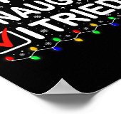 Poster Nice Naughty J'Ai Essayé Lumières de Noël Santa Ha (Coin)