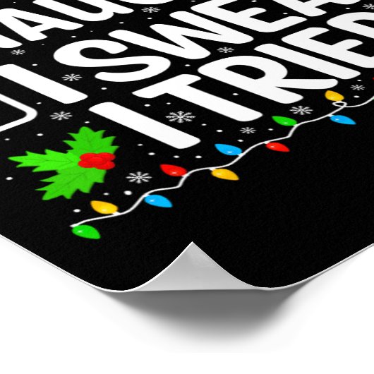 Poster Nice Naughty Je jure J'Ai Essayé Noël Ados garçons (Coin)