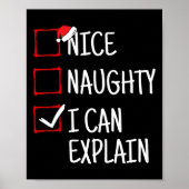 Poster Nice Naughty Je Peux Expliquer Drôle Noël (Devant)