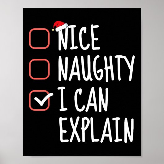 Poster Nice Naughty Je Peux Expliquer Funny Christmas Lis (Devant)