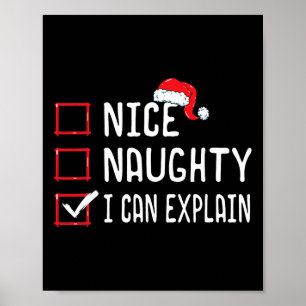Poster Nice Naughty Je Peux Expliquer Noël Liste 1