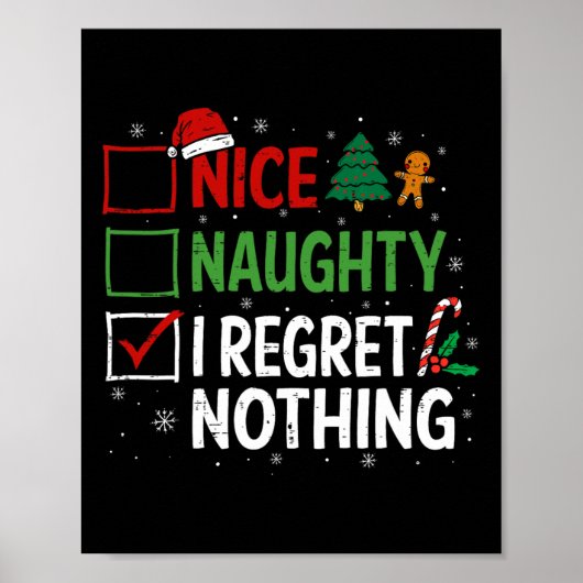 Poster Nice Naughty Je Regrette Rien De Coupable Noël Lis (Devant)