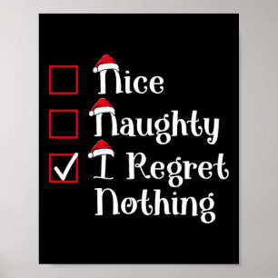 Poster Nice Naughty Je Regrette Rien De Mal Noël