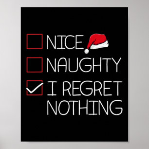 Poster Nice Naughty Je Regrette Rien de Noël Pyjama Amusa