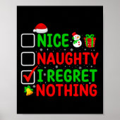 Poster Nice Naughty Je Regrette Rien Drôle Noël Famille M (Devant)