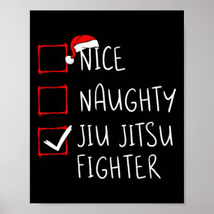 Poster Nice Naughty Jiu Jitsu Liste des combattants Noël