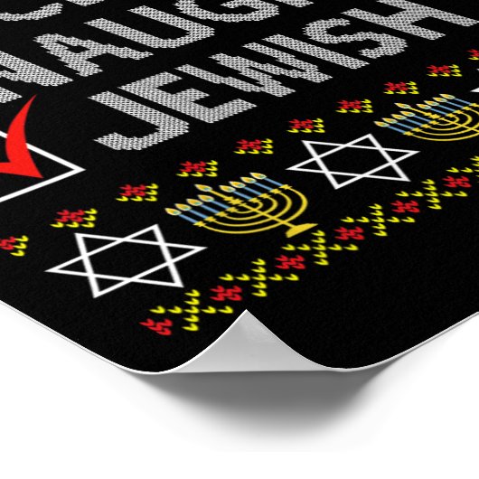 Poster Nice Naughty Juif Laide Hanoukka Sweater Funny Ch (Coin)