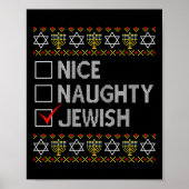 Poster Nice Naughty Juif Laide Hanoukka Sweater Funny Ch (Devant)
