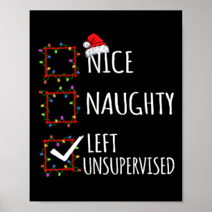 Poster Nice Naughty Laissé Sans Surveillance Liste De Noë