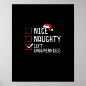 Poster Nice Naughty Left Unsupervised Christmas List   (Devant)