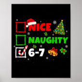 Poster Nice Naughty List 67 Christmas Brainrot Funny 6-7 (Devant)