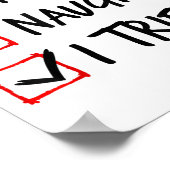 Poster Nice Naughty List I Tried Funny Christmas Santa Cl (Coin)