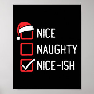Poster Nice Naughty List Nice-ish Noël