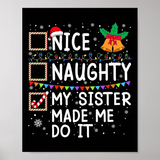 Poster Nice Naughty Ma Soeur M'A Fait Le Faire Père Noël  (Devant)