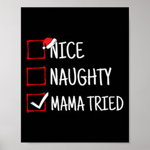 Poster Nice Naughty Mama Essaie Funny Christmas