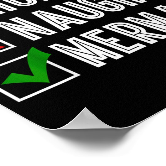 Poster Nice Naughty Mermaid Merry Christmas Santa Claus X (Coin)