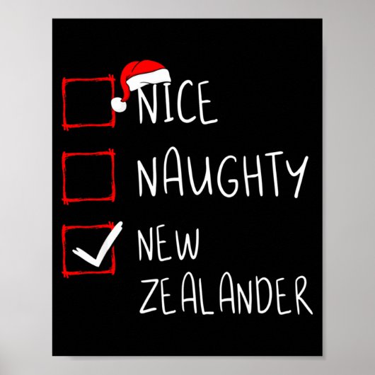 Poster Nice Naughty New Zealander Christmas New Zealand H (Devant)