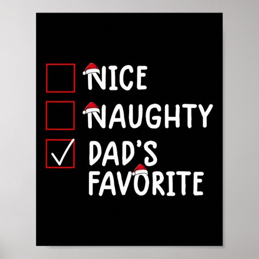 Poster Nice Naughty Papa's Favorite mignon Noël (Devant)