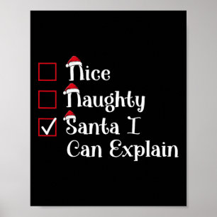 Poster Nice Naughty Père Noël Je Peux Expliquer De Mignon
