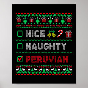 Poster Nice Naughty Peruvien Liste de vérification de Noë