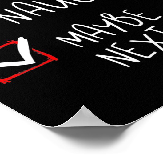 Poster Nice Naughty Peut-Être l'année prochaine Fun Noël (Coin)