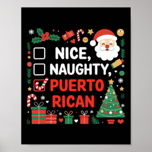 Poster Nice Naughty Puerto Rican Père Noël Noël