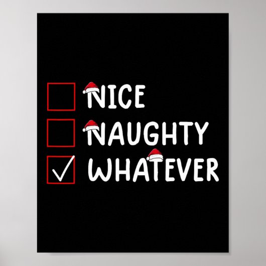 Poster Nice Naughty Quoi que mignon Noël (Devant)