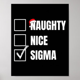 Poster Nice Naughty Sigma Funny Liste de Noël Sigma