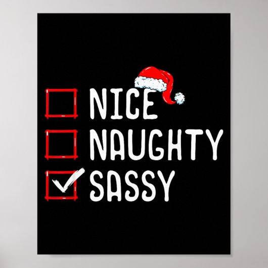 Poster Nice Naughty Sy Christmas List  (Devant)
