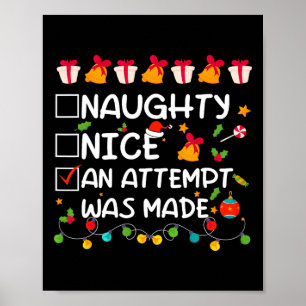 Poster Nice Naughty Une Tentative A Été Faite Drôle Noël