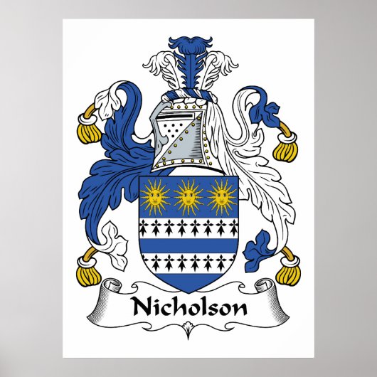 Poster Nicholson Family Crest (Devant)