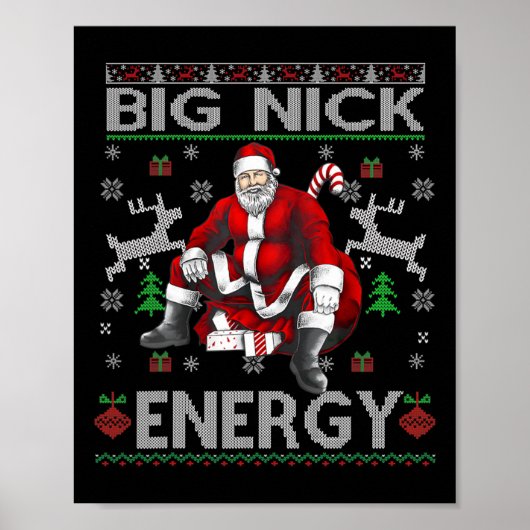 Poster Nick Energy Funny Père Noël Noël laid Sater Men W (Devant)