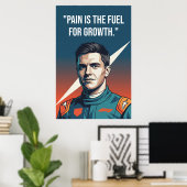 Poster Nico Hülkenberg Racing Vector – Pain Is the Fuel (Bureau à domicile)