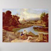 Poster Nicolas Poussin - Paysage avec St Matthew (Devant)