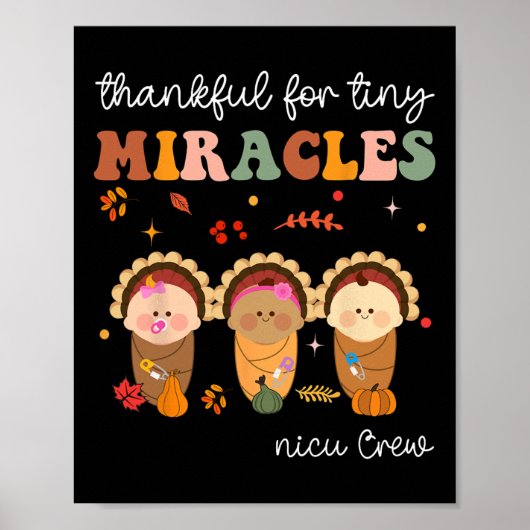 Poster Nicu Crwe Infirmière De Thanksgiving Chute Remerci (Devant)