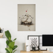 Poster Nid d'amour – Canards de printemps, Art imprimable (Bureau à domicile)