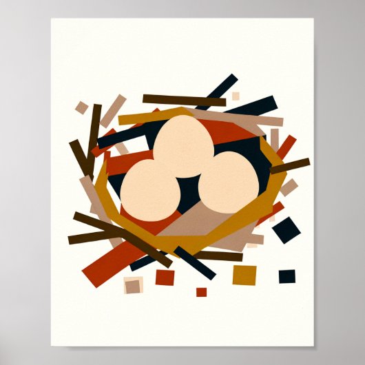 Poster Nid d'oiseau - Art faunique (Devant)