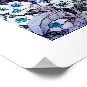 Poster NID D'OISEAU, blanc bleu (Coin)