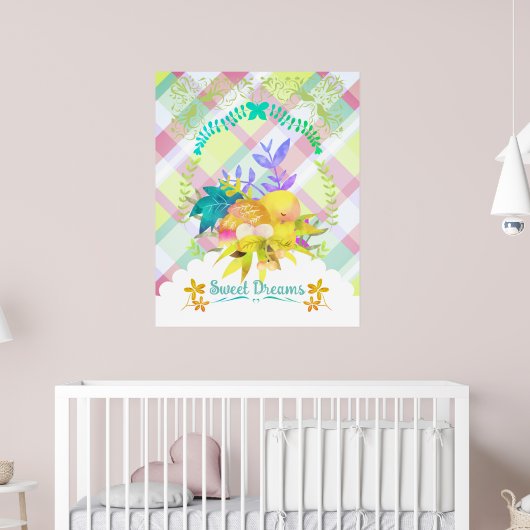 Poster Nid d'oiseaux de rêves doux. (Pépinière 2)