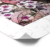 Poster NID OISEAU, rose rouge blanc (Coin)