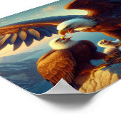 Poster Nidification de famille d'aigle au sommet d'une fa (Coin)