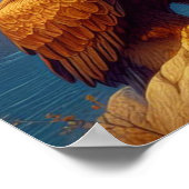 Poster Nidification de famille d'aigle au sommet d'une fa (Coin)