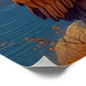 Poster Nidification de famille d'aigle au sommet d'une fa (Coin)