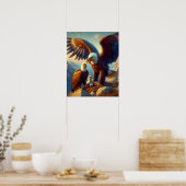 Poster Nidification de famille d'aigle au sommet d'une fa (Cuisine)