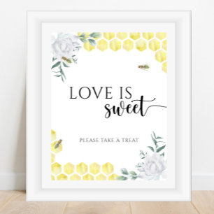Poster Nids d'abeilles - L'amour est doux, prenez une fri